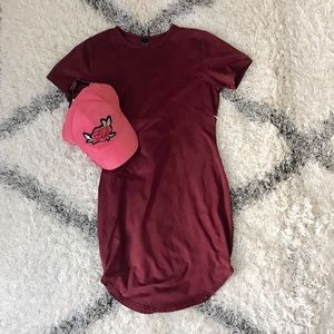 Maroon soft velvet dress